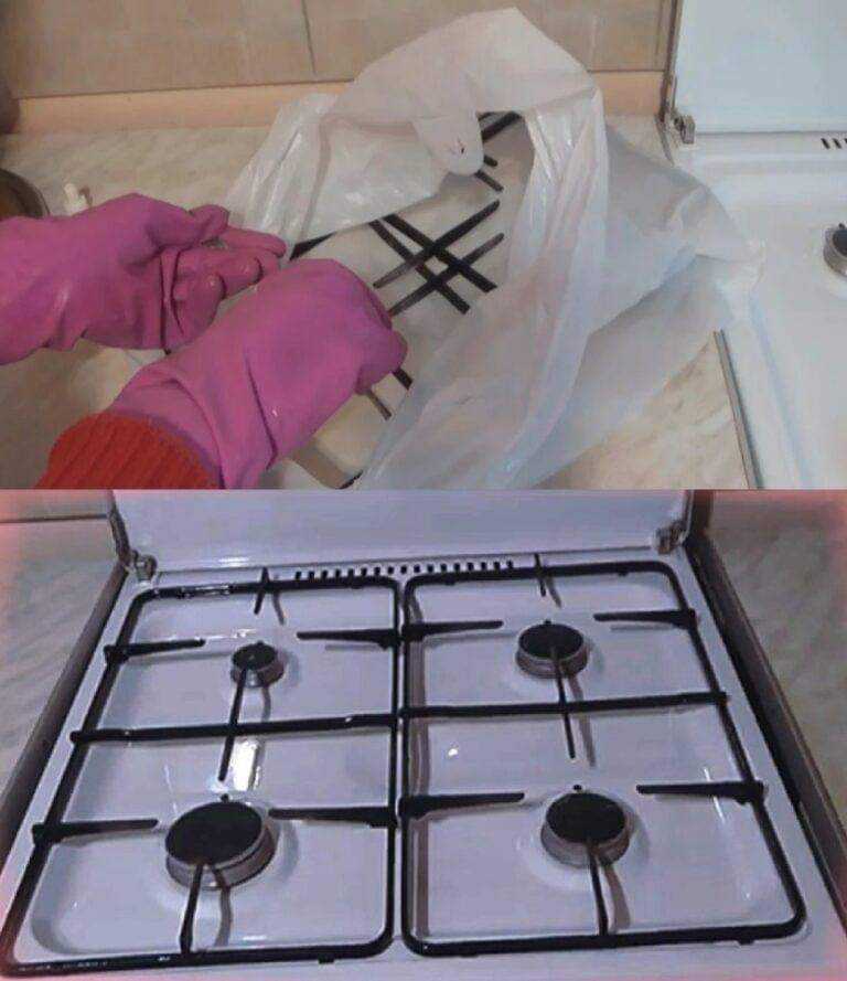 My stove grate always looks like new. I’ll show you how to quickly clean it from carbon deposits and grease using a grocery bag