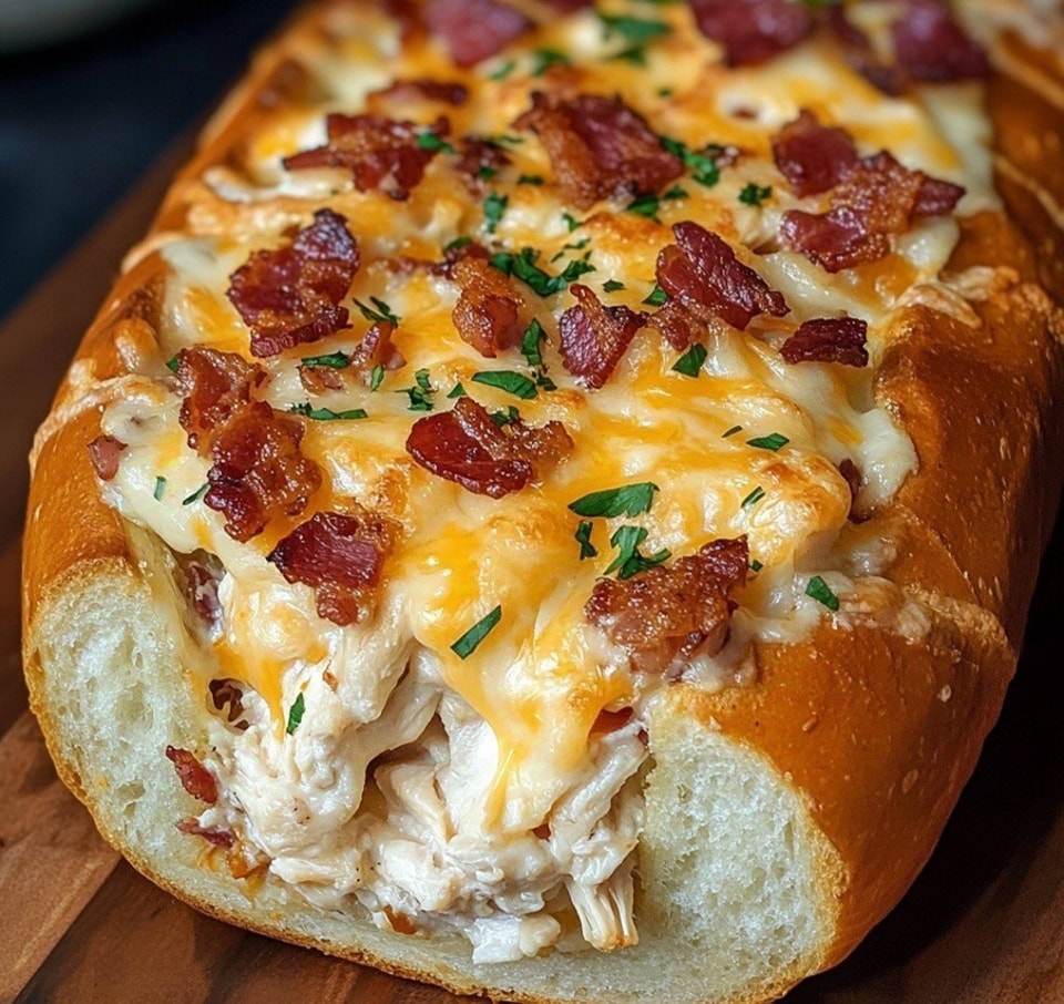 Chicken Bacon Ranch Stuffed Bread