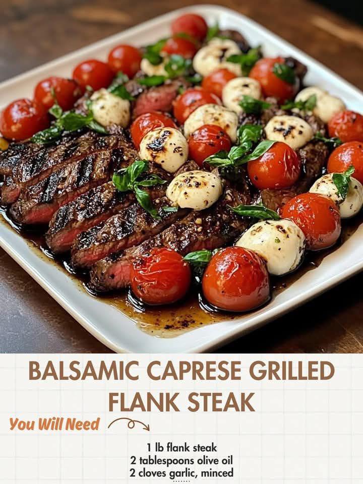 Balsamic Caprese Grilled Flank Steak Recipe