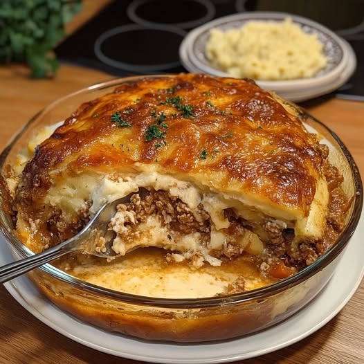 Hearty Beef and Rice Casserole with Cheese