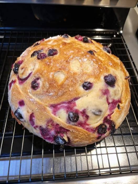 Blueberry Lemon Cream Cheese Sourdough Bread