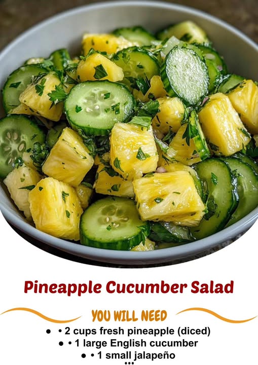 Refreshing Pineapple Cucumber Salad