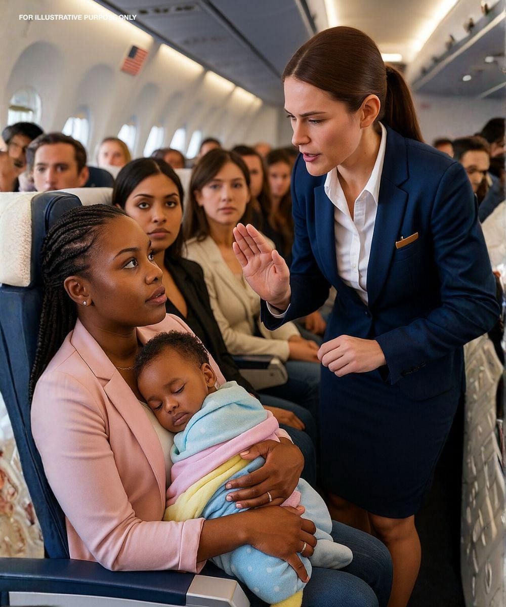 A Flight Attendant Scolded a Mother Holding Her Baby — But When a Calm Voice Spoke Over the Intercom, the Entire Cabin Fell Silent