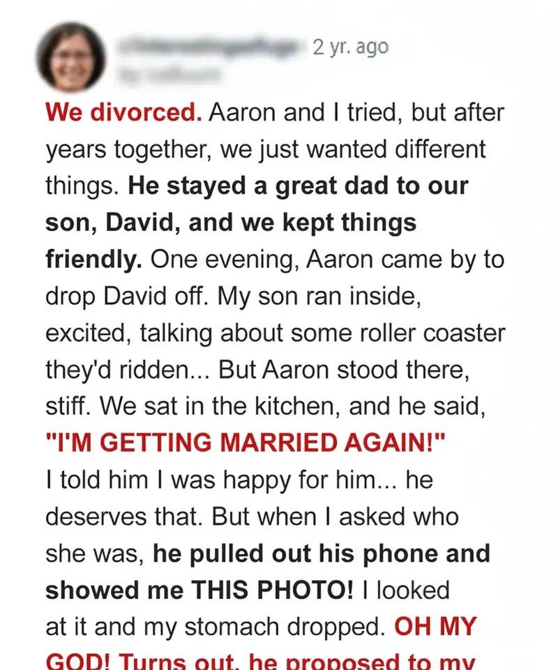 When My Ex-Husband Told Me He Was Remarrying, I Never Expected to Recognize the Bride