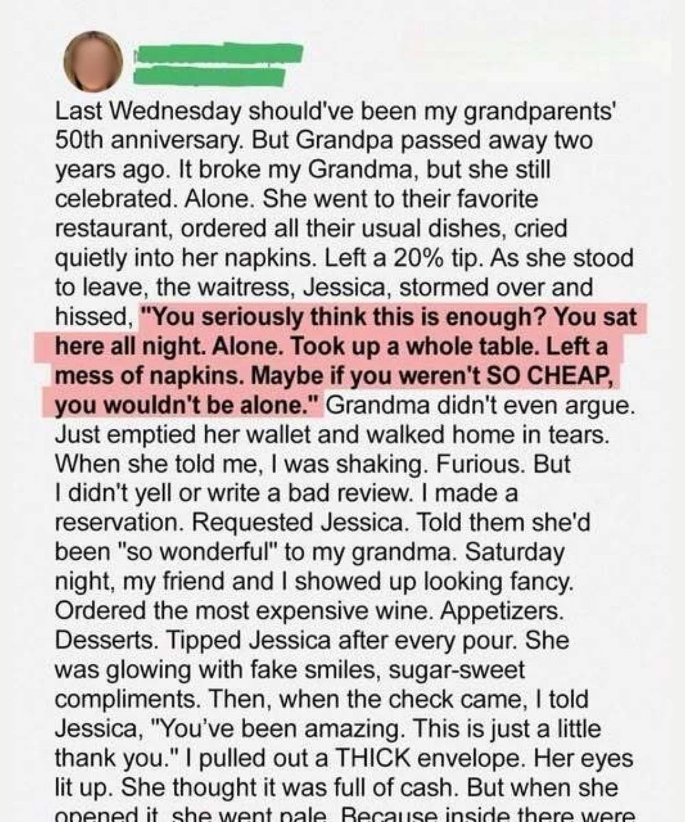 When a Waitress Mocked My Grandmother’s Tip, She Didn’t Expect the Lesson I Had Planned